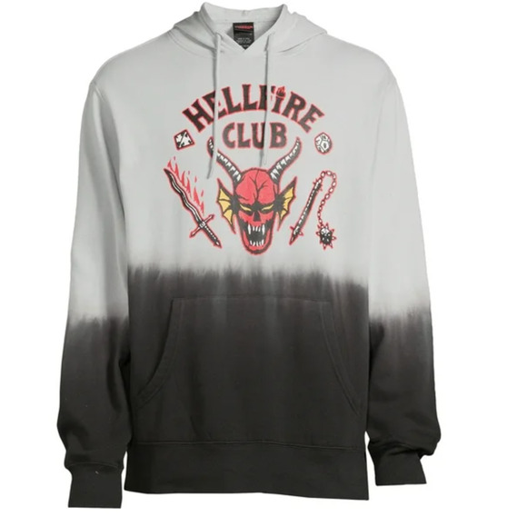 Stranger Things Men's Hellfire Club Pullover Hoodie NWT - Picture 1 of 5
